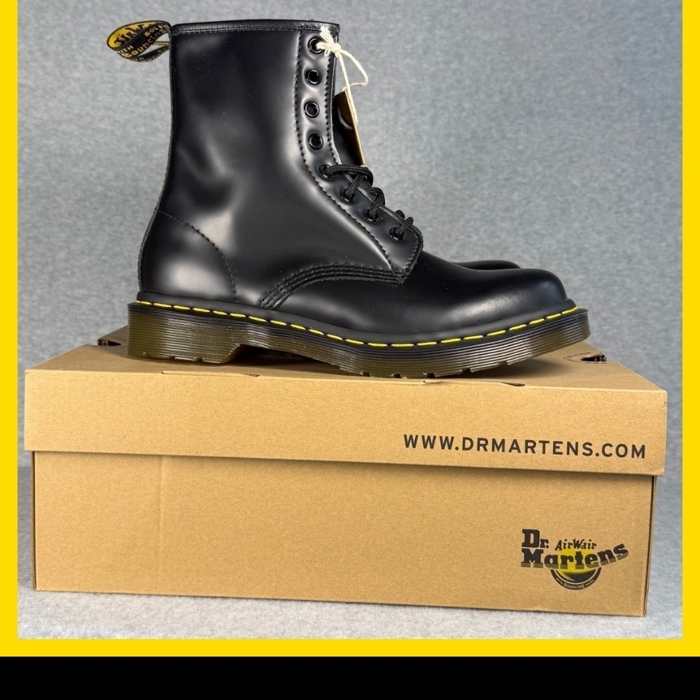 Dr. Martens Black Smooth Leather Boots